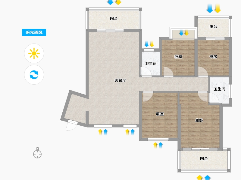 福建省-厦门市-永鸿南岸-109.00-户型库-采光通风