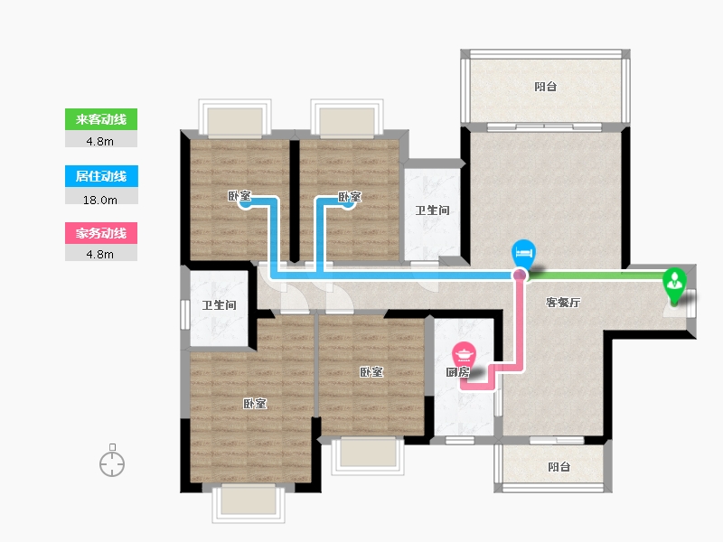 湖南省-邵阳市-高铁馨园-107.07-户型库-动静线