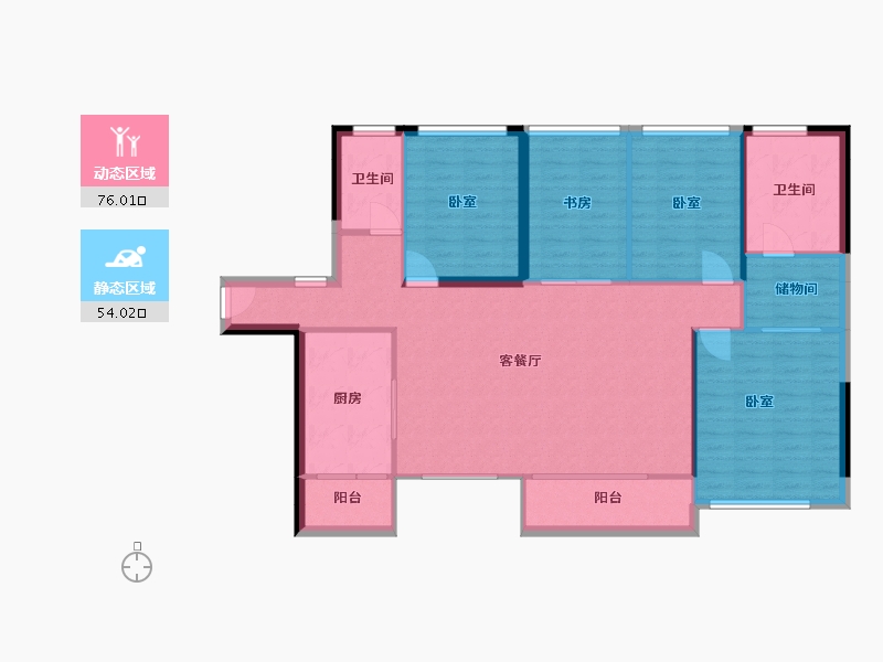 湖南省-常德市-裕泰·兰园广场-119.18-户型库-动静分区