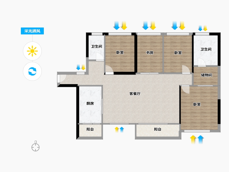 湖南省-常德市-裕泰·兰园广场-119.18-户型库-采光通风