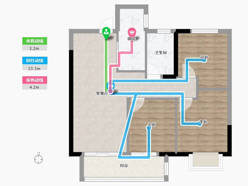 湖南省-株洲市-锦艺·锦湘悦-69.52-户型库-动静线