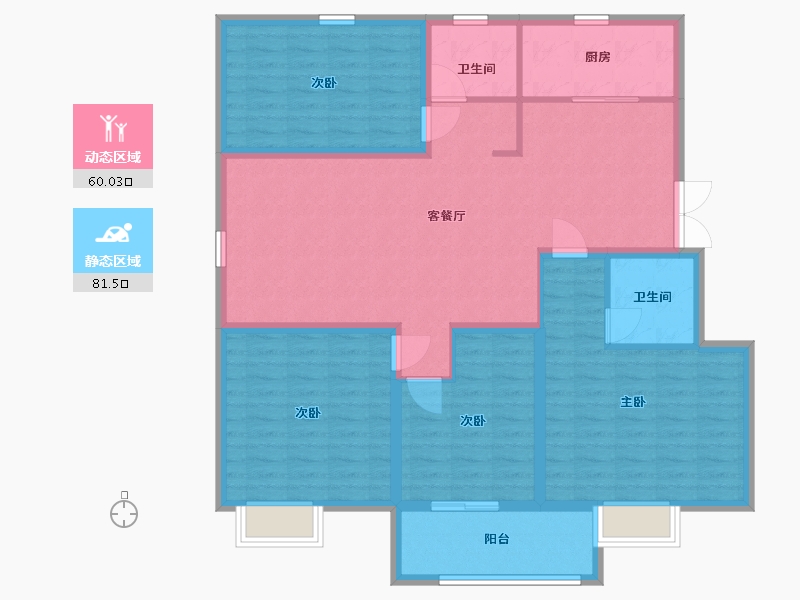 山东省-临沂市-林庄御园4期·澜庭-128.00-户型库-动静分区