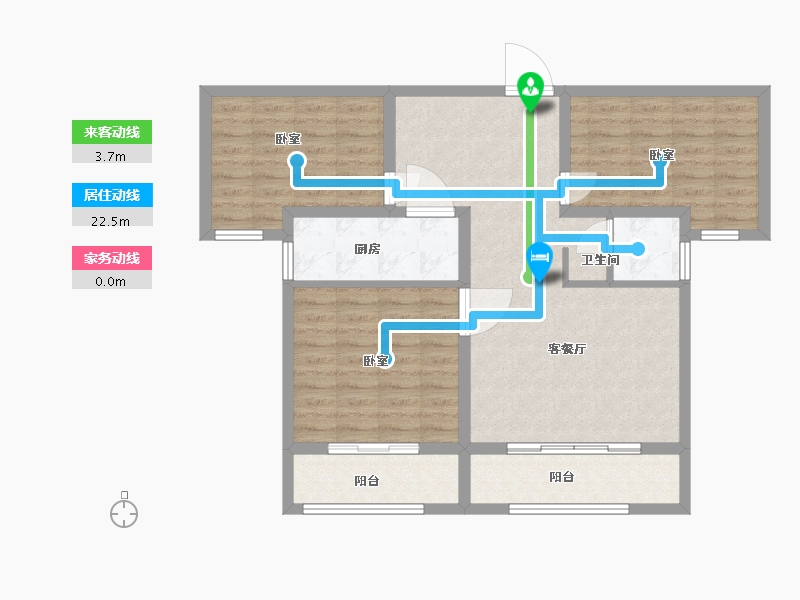 河南省-信阳市-四季花城·金桂园-87.41-户型库-动静线