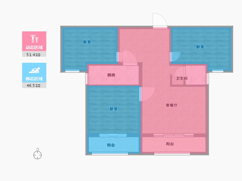 河南省-信阳市-四季花城·金桂园-87.41-户型库-动静分区