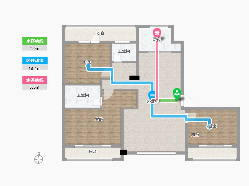 山东省-东营市-理想之城·百合园-129.05-户型库-动静线