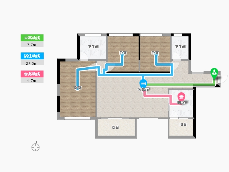 湖南省-常德市-裕泰·兰园广场-101.78-户型库-动静线