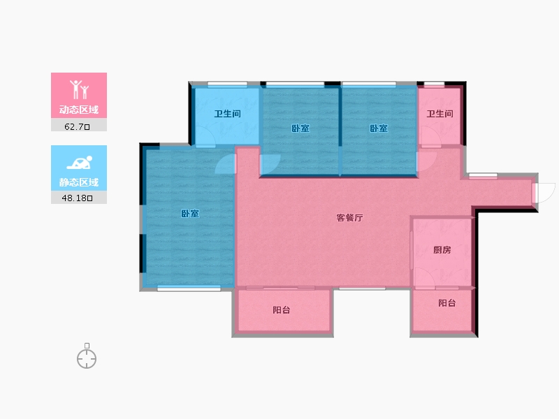 湖南省-常德市-裕泰·兰园广场-101.78-户型库-动静分区