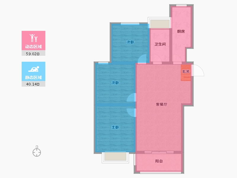 山东省-淄博市-湖岸名居-88.82-户型库-动静分区