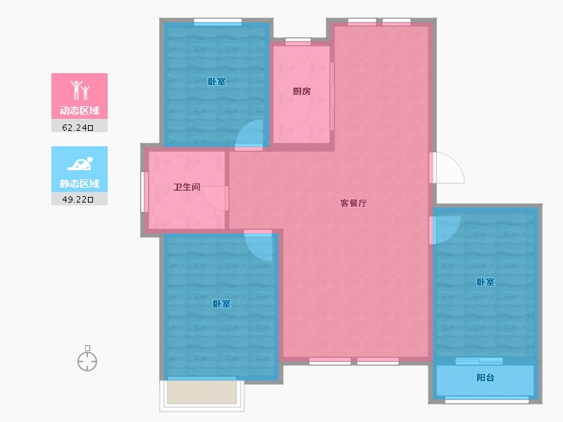 山东省-东营市-山东新汇御园-100.83-户型库-动静分区