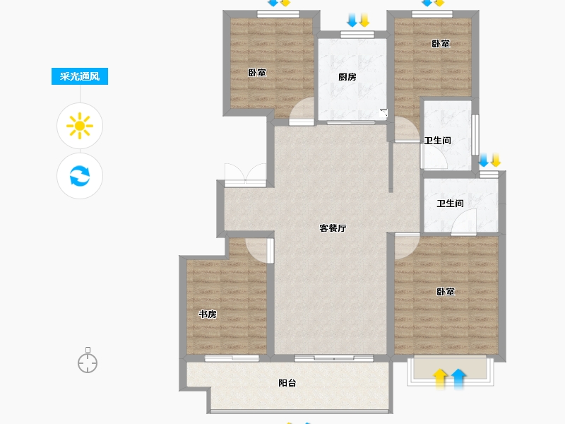 河南省-商丘市-悦珑府-110.00-户型库-采光通风