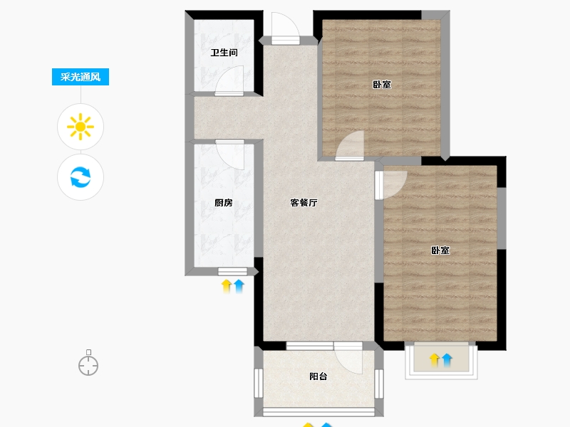 山东省-济宁市-南池御都-70.00-户型库-采光通风