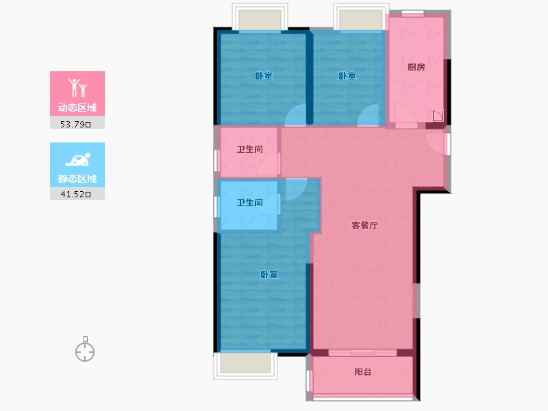 湖北省-武汉市-中建铂公馆-85.39-户型库-动静分区