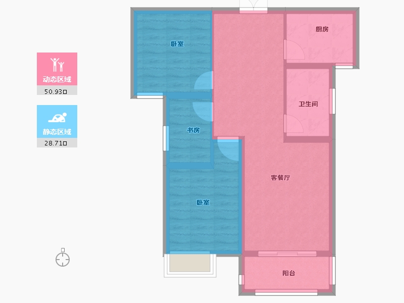 河南省-郑州市-长江一号宏图-71.00-户型库-动静分区