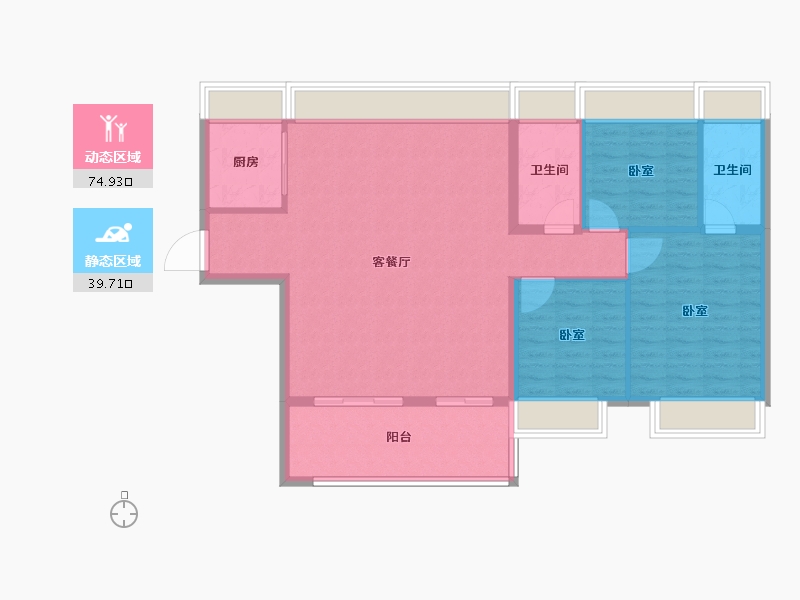 湖北省-孝感市-应城碧桂园·云玺-105.00-户型库-动静分区