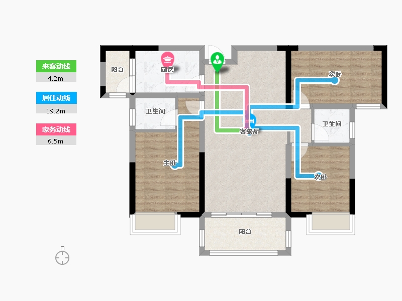 湖南省-株洲市-华晨云溪湾-84.02-户型库-动静线