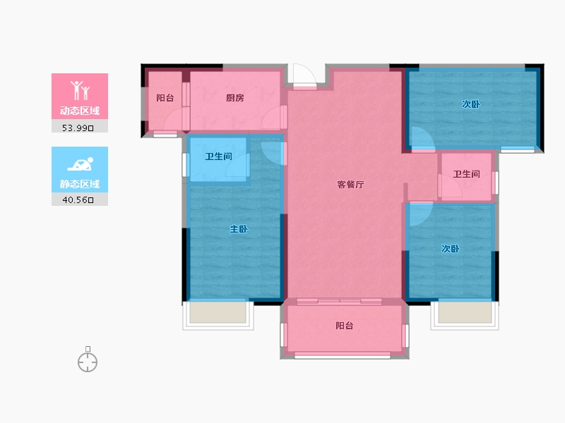 湖南省-株洲市-华晨云溪湾-84.02-户型库-动静分区