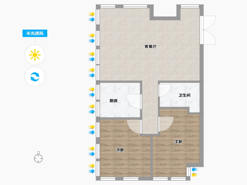 山东省-济南市-路劲中和广场-75.00-户型库-采光通风