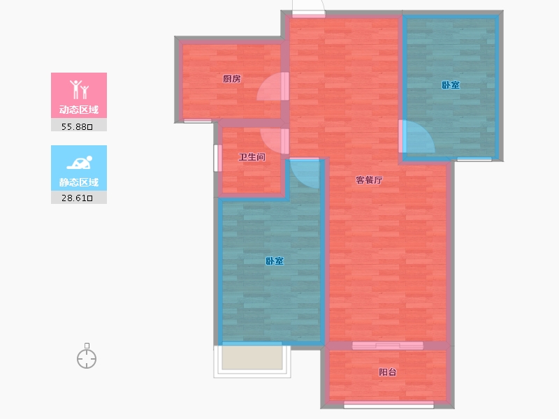 江苏省-宿迁市-美林尚东壹号-75.43-户型库-动静分区