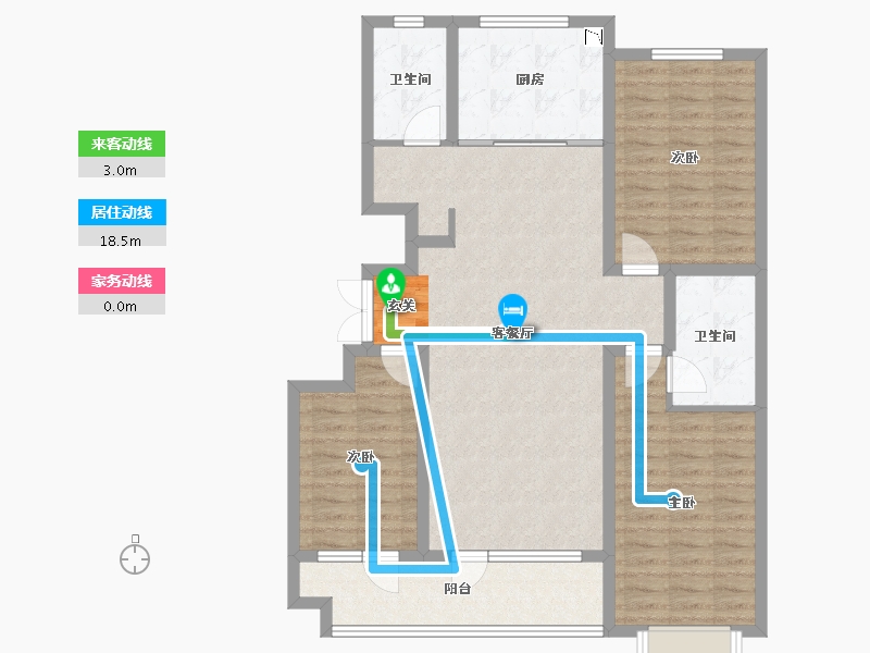 山东省-淄博市-翡翠怡景-104.15-户型库-动静线