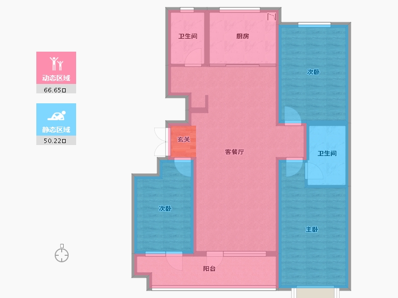 山东省-淄博市-翡翠怡景-104.15-户型库-动静分区