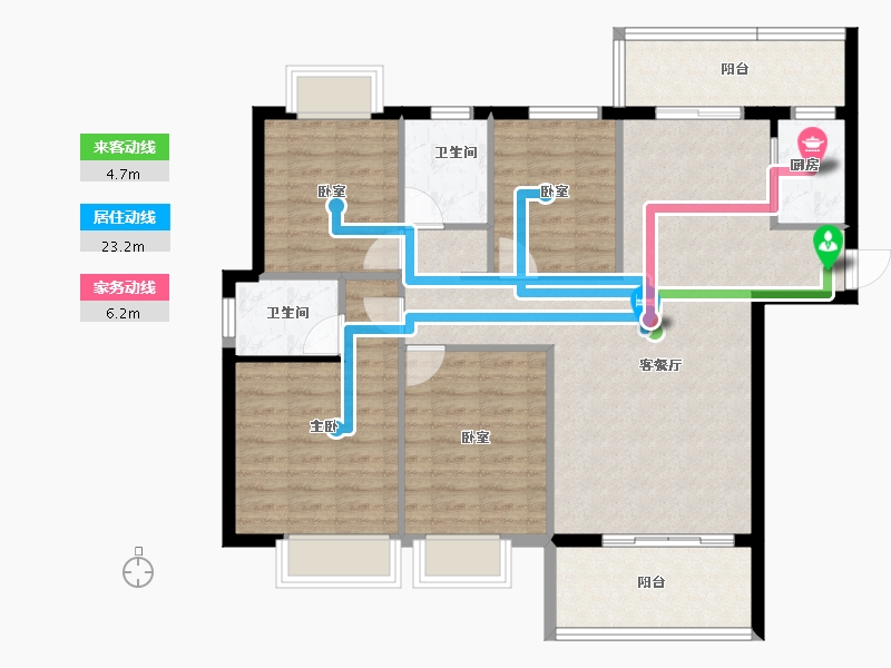 湖北省-黄冈市-红安盛安新都-102.93-户型库-动静线