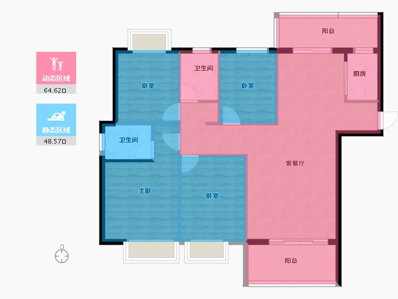 湖北省-黄冈市-红安盛安新都-102.93-户型库-动静分区