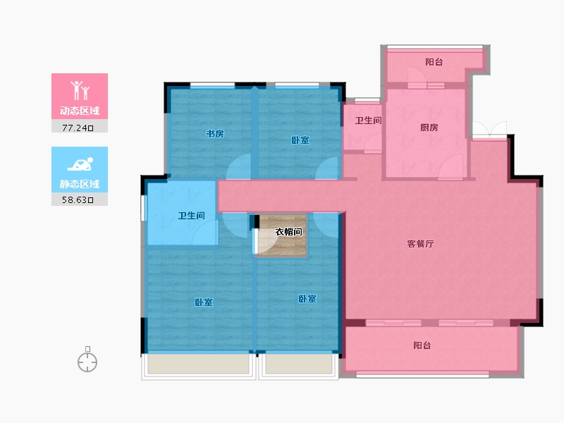 河南省-郑州市-绿地澜庭-126.00-户型库-动静分区