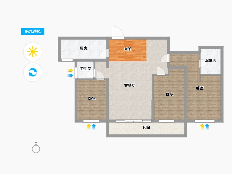 湖北省-武汉市-江御-110.00-户型库-采光通风