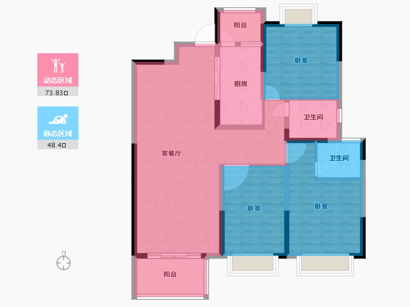 河南省-南阳市-社旗三杰•盛世城-110.00-户型库-动静分区