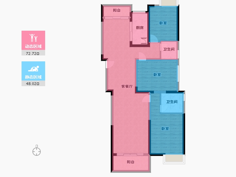 湖北省-武汉市-武地华发时光-108.00-户型库-动静分区