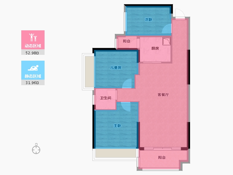 湖南省-株洲市-海源·又一城-75.94-户型库-动静分区