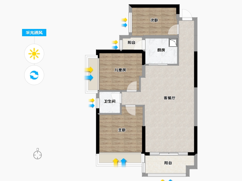 湖南省-株洲市-海源·又一城-75.94-户型库-采光通风