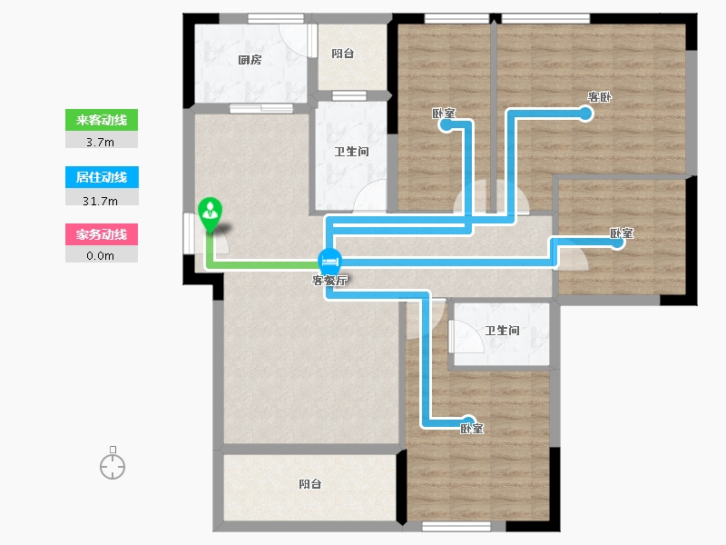 湖北省-黄冈市-明宇东港新城-107.70-户型库-动静线