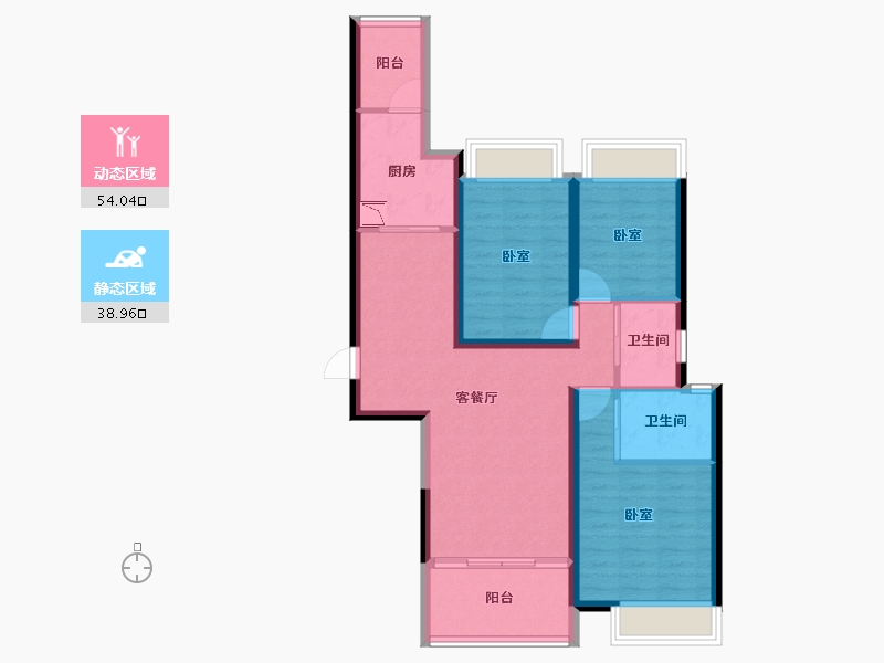 湖北省-襄阳市-鼎豊·紫云台-82.32-户型库-动静分区