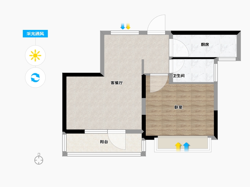 山东省-济宁市-南池御都-63.96-户型库-采光通风