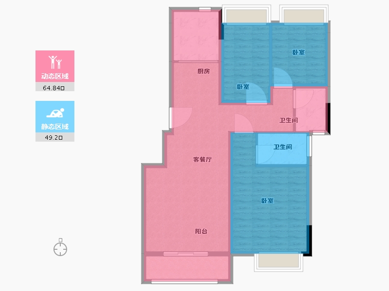 湖北省-武汉市-洺悦华府-103.12-户型库-动静分区