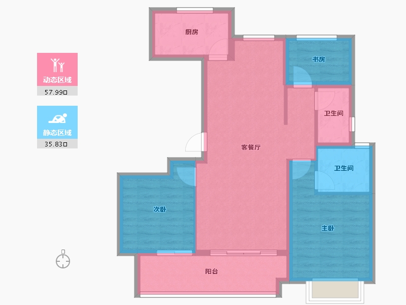 湖南省-株洲市-锦艺·锦湘悦-83.89-户型库-动静分区