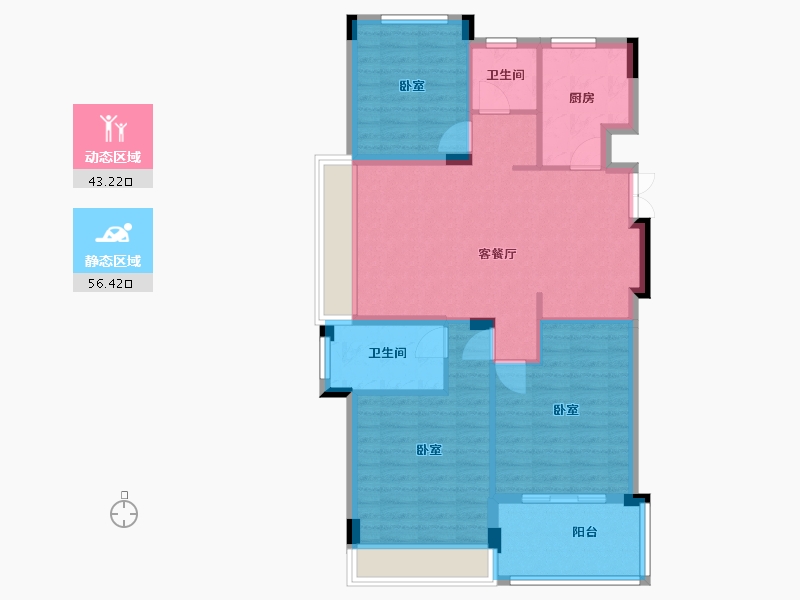 湖北省-宜昌市-锦昌春风十里-89.78-户型库-动静分区