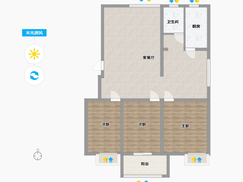 山东省-临沂市-林庄御园4期·澜庭-114.00-户型库-采光通风