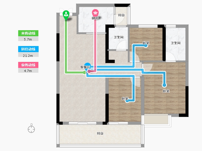 湖北省-黄冈市-泰鼎公馆-91.27-户型库-动静线