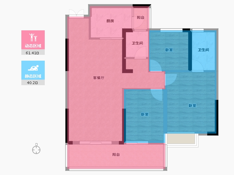 湖北省-黄冈市-泰鼎公馆-91.27-户型库-动静分区