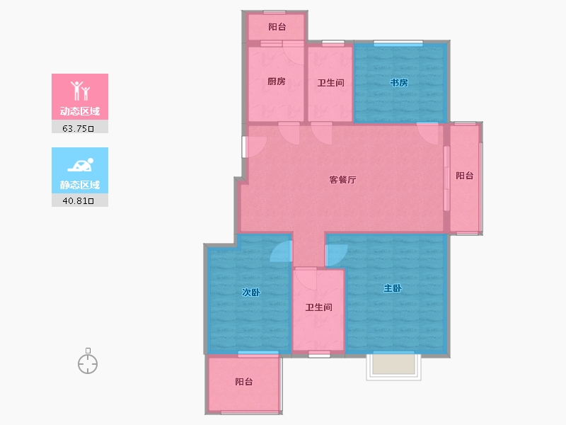 山东省-临沂市-宝丽·未来城-95.99-户型库-动静分区