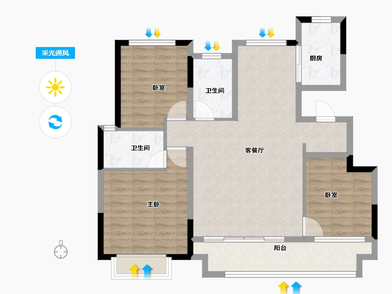 江西省-上饶市-上坤滨江四季-94.00-户型库-采光通风