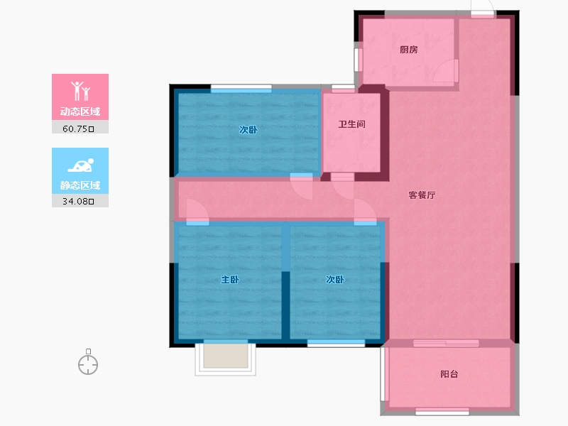 山东省-临沂市-宝丽·未来城-83.99-户型库-动静分区