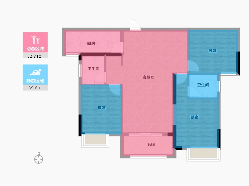 湖北省-黄冈市-红安东城国际-82.72-户型库-动静分区