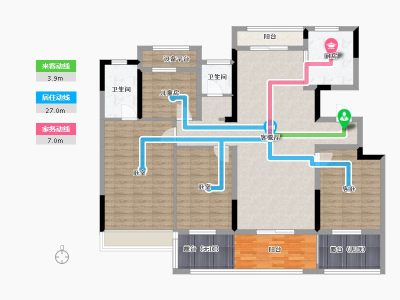 河南省-驻马店市-兴悦壹品-130.51-户型库-动静线