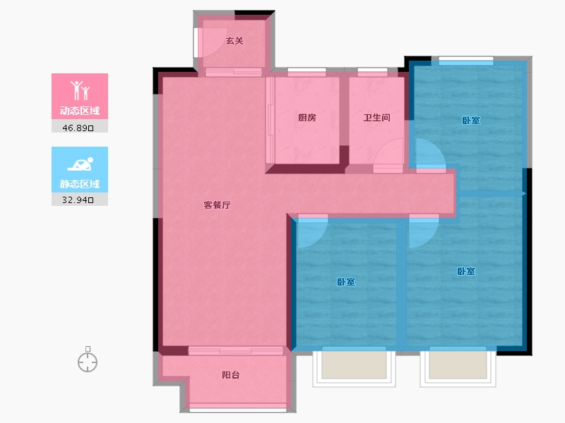 江西省-上饶市-上坤滨江四季-70.43-户型库-动静分区