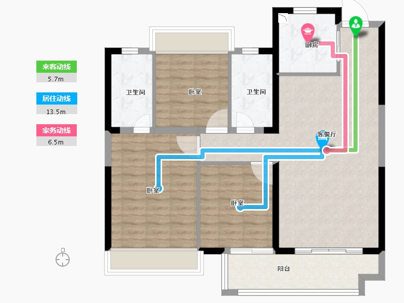 湖北省-宜昌市-招商·依云水岸-92.00-户型库-动静线