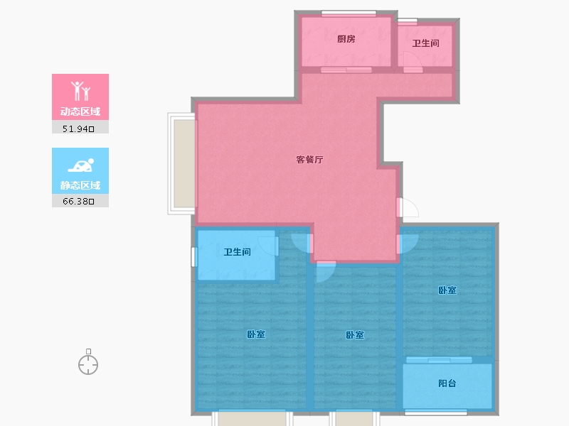 山东省-济宁市-睿湖印象-106.00-户型库-动静分区