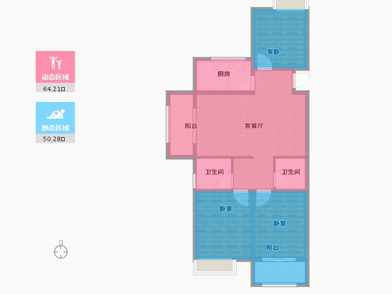 江苏省-宿迁市-美林尚东壹号-103.01-户型库-动静分区